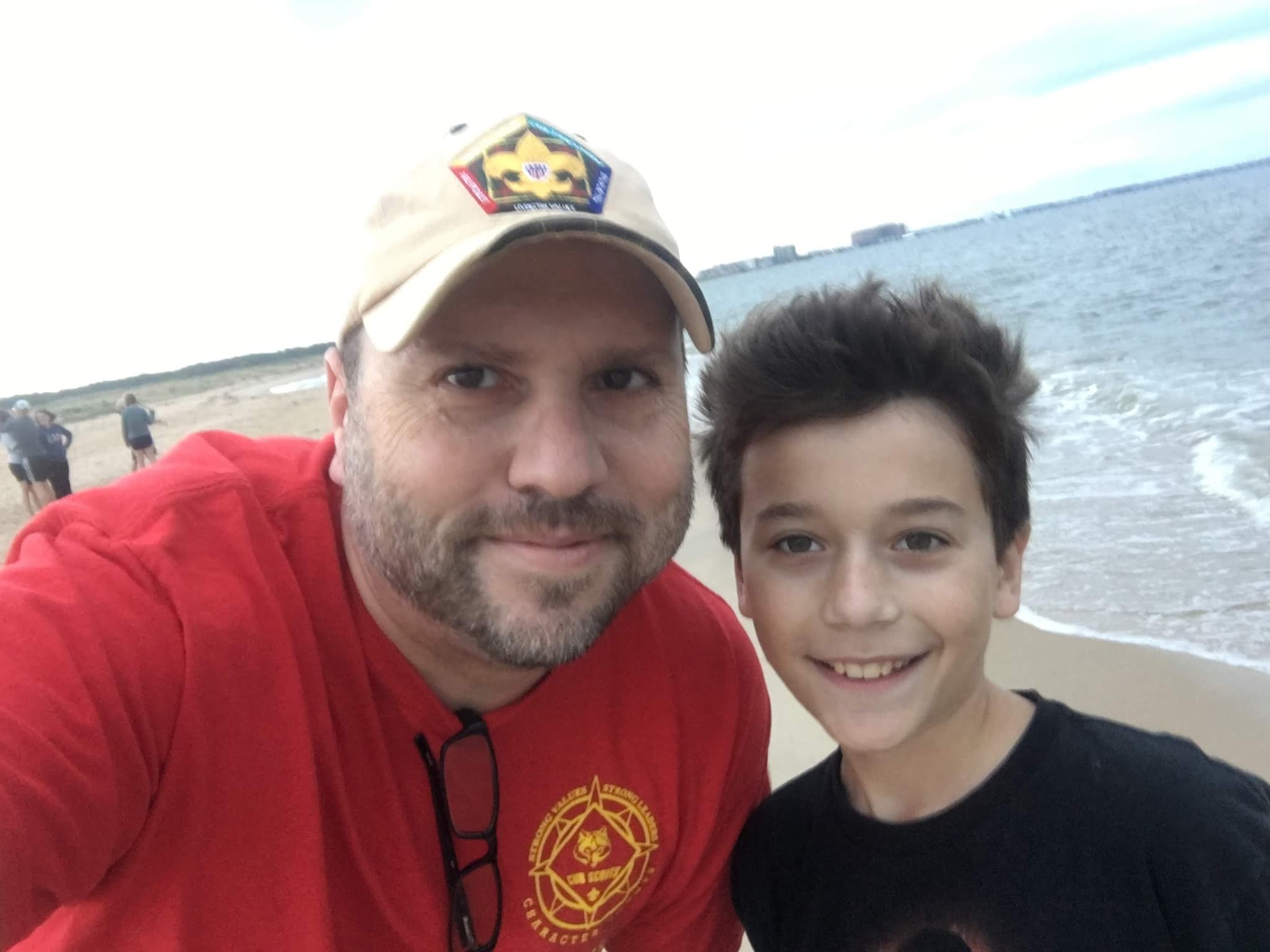 Scout group at First Landing beach
